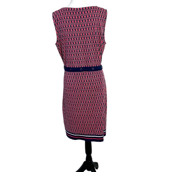 Rafaella Coral Geometric Sleeveless Drawstring Dress - Picture 3 of 4